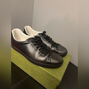 Black gucci ace sneaker size 14 US